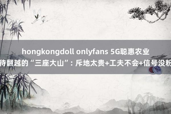 hongkongdoll onlyfans 5G聪惠农业亟待翻越的“三座大山”: 斥地太贵+工夫不会+信号没粉饰