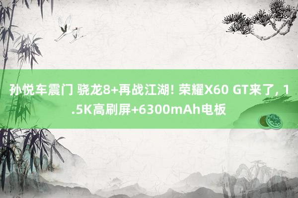 孙悦车震门 骁龙8+再战江湖! 荣耀X60 GT来了， 1.5K高刷屏+6300mAh电板