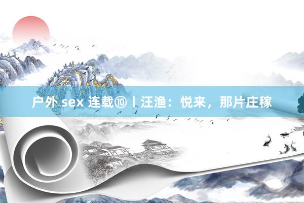 户外 sex 连载⑩丨汪渔：悦来，那片庄稼