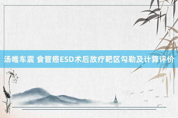 汤唯车震 食管癌ESD术后放疗靶区勾勒及计算评价