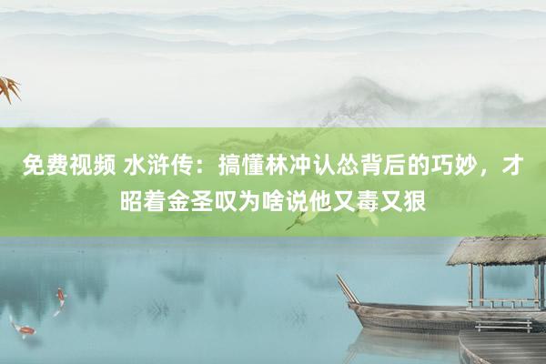 免费视频 水浒传：搞懂林冲认怂背后的巧妙，才昭着金圣叹为啥说他又毒又狠