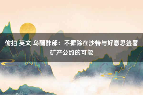 偷拍 英文 乌酬酢部：不摒除在沙特与好意思签署矿产公约的可能